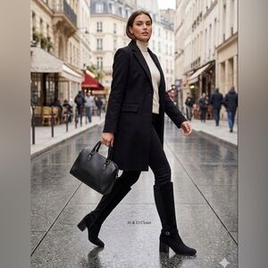 Blondo Twyla Waterproof Tall Boots Black Suede 9M Block Heel New With Box